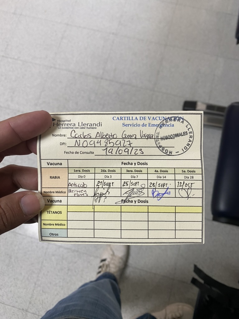Carnet vacunacion rabia