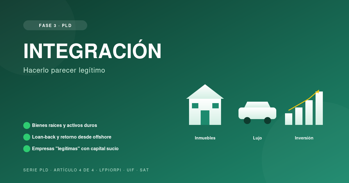 Integración: cuando el dinero lavado se vuelve riqueza legítima